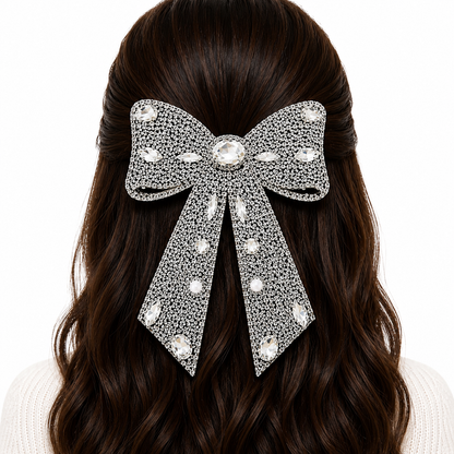 Diamond Bow Hair Clip 11.5cm