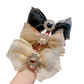 Bow Knot Organza Inlay Rhinestones Hair Clip