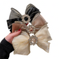Bow Knot Organza Inlay Rhinestones Hair Clip