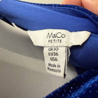 M&Co Cobalt Blue Glitter Keyhole Top Size UK 10 Pre-Loved