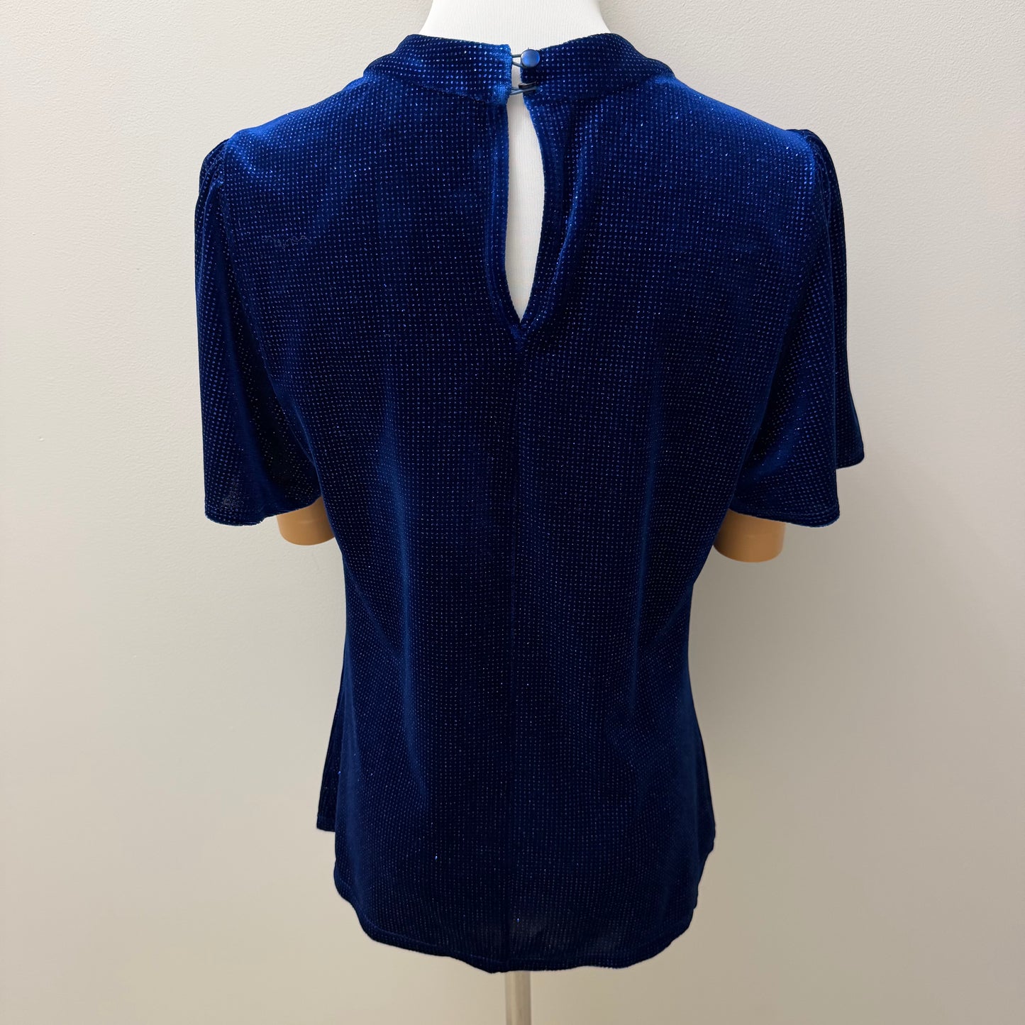 M&Co Cobalt Blue Glitter Keyhole Top Size UK 10 Pre-Loved