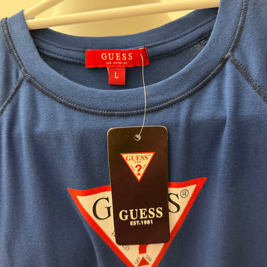 GUESS Logo Tee Blue