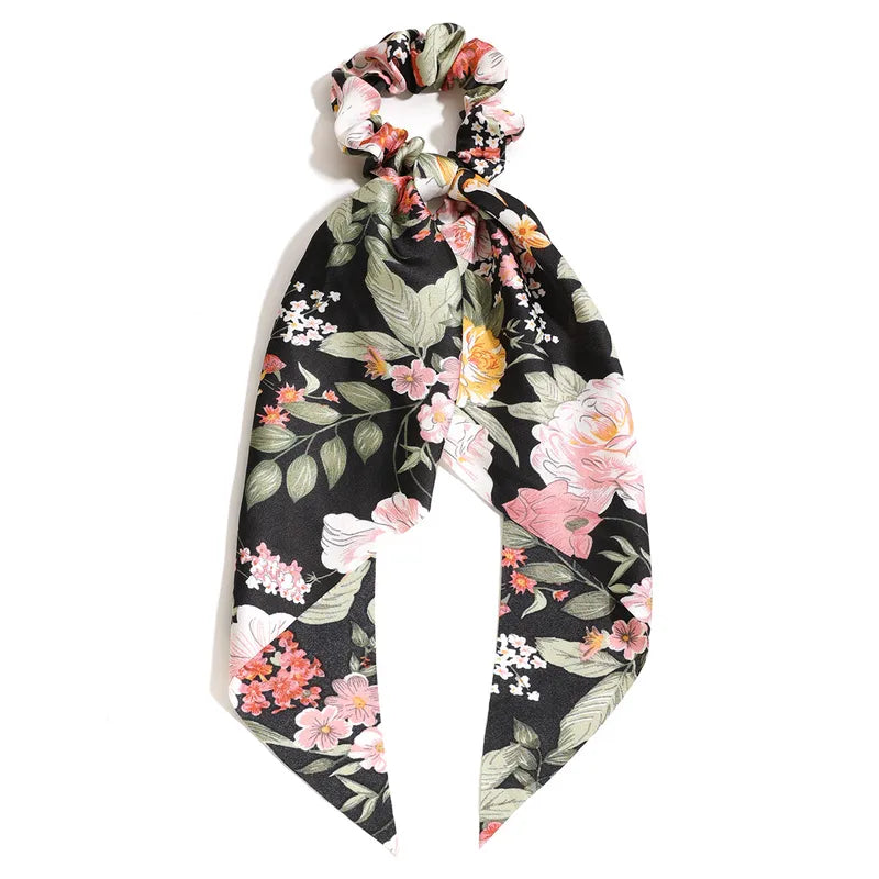 Floral Ribbon Scrunchie