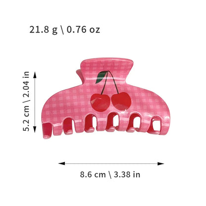 Gingham Cherry Hair Clip