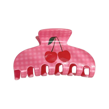 Gingham Cherry Hair Clip