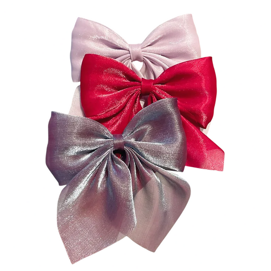 Pearl Satin Bow Duck Clip