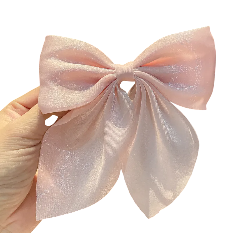 Pearl Satin Bow Duck Clip