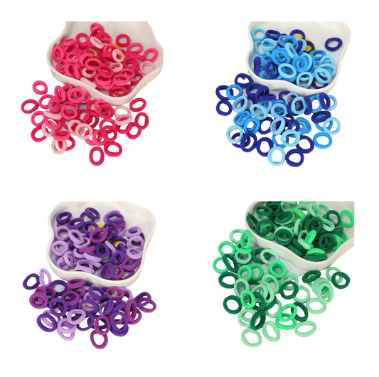 Colourful Hair Ties 100pcs Packet (Various Colours)