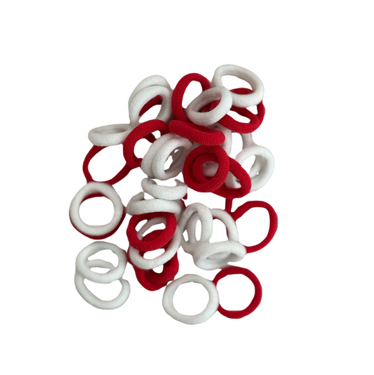 Mix Packet Red & White Hair Ties