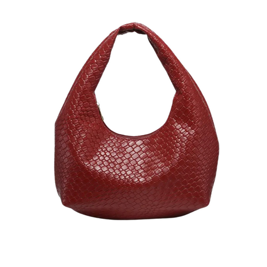 Elegant Woven Crescent Hobo Bag