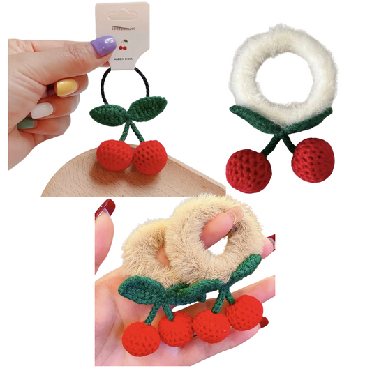 Cherry Hair Tie 3pcs Set