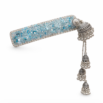 Blue Crystal Tassel Hair Clip