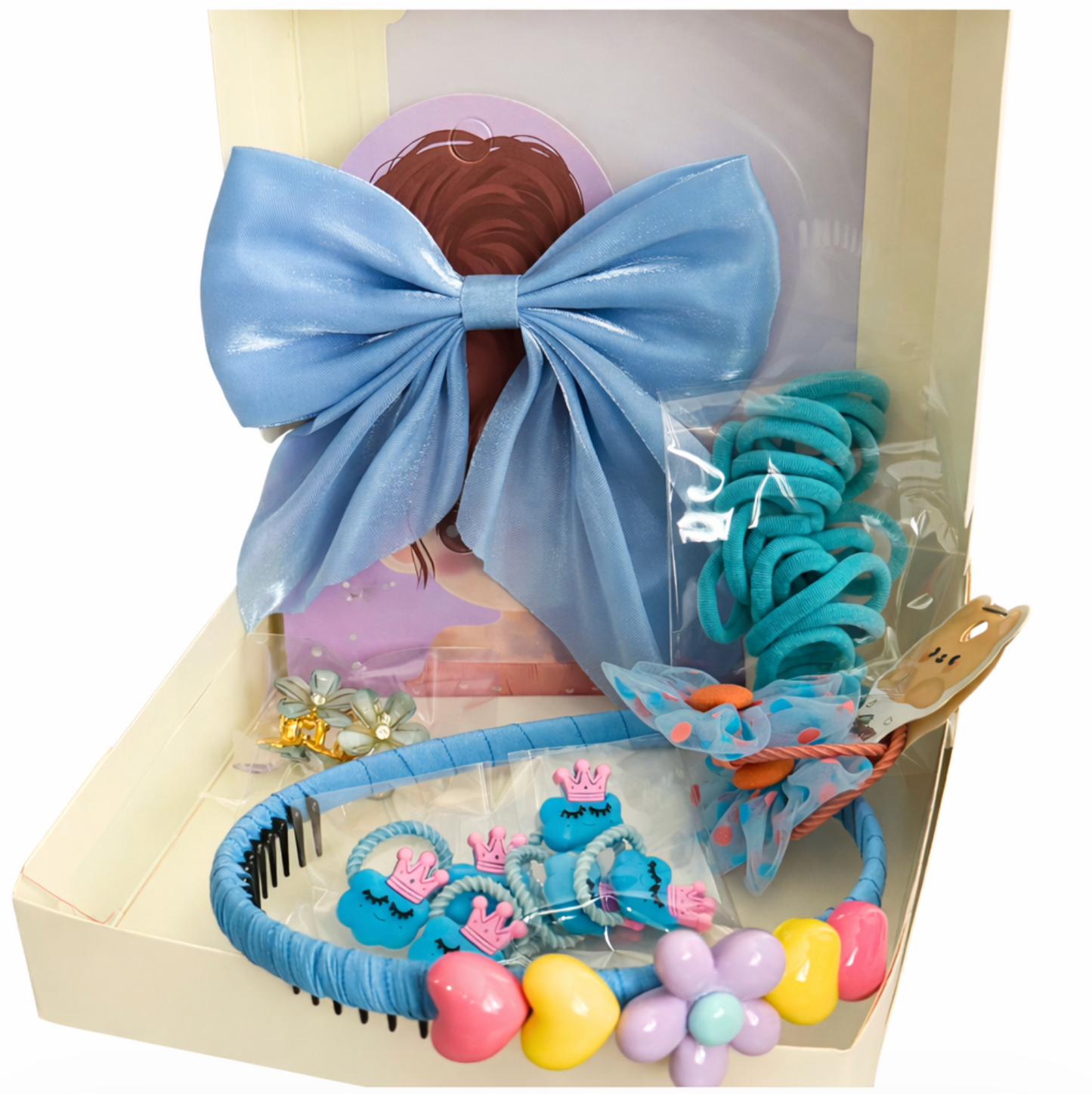Blue Hair Accessories Bundle 32 Piece Set