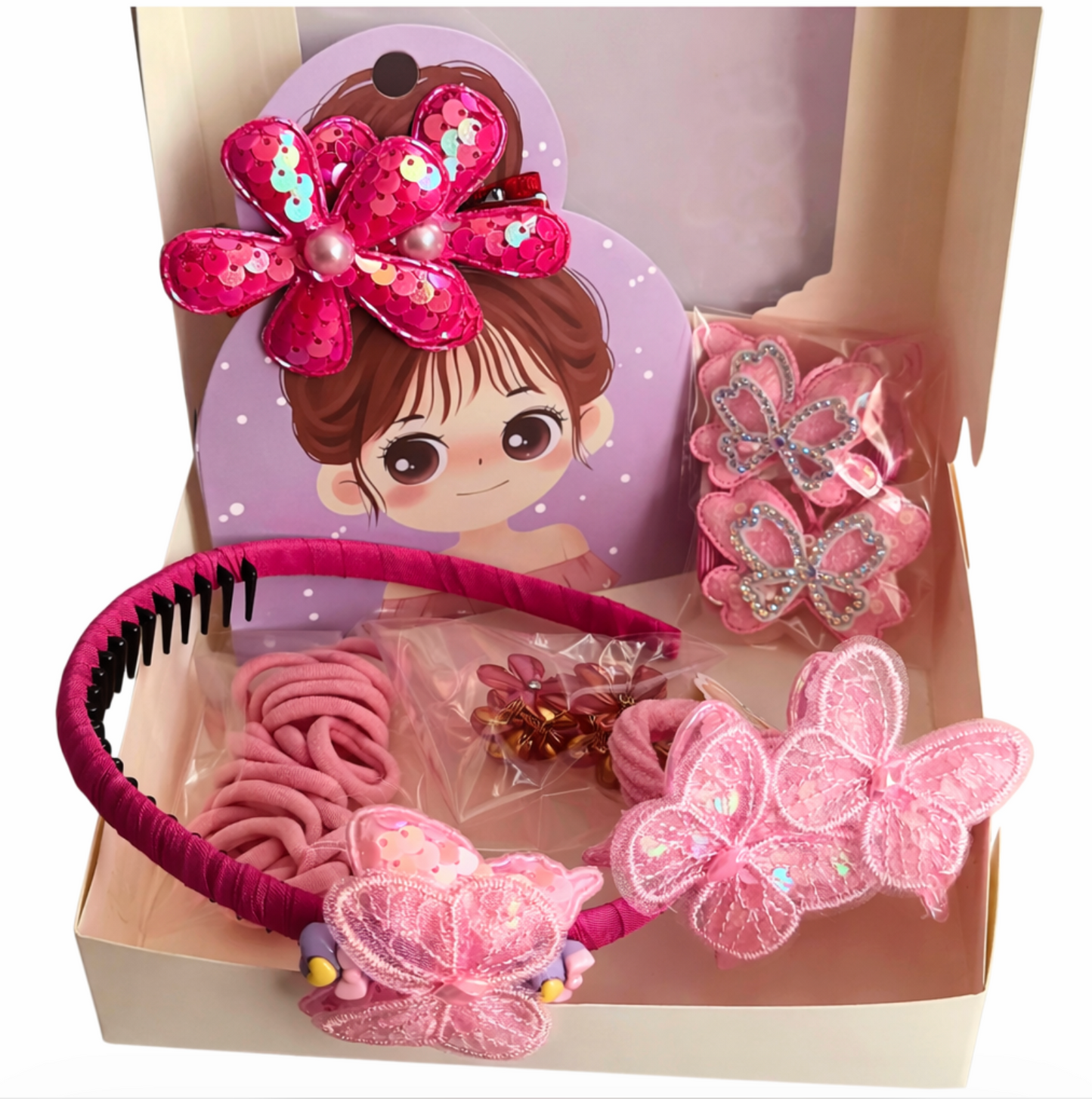Pink Hair Accessories Bundle 29 Piece Set