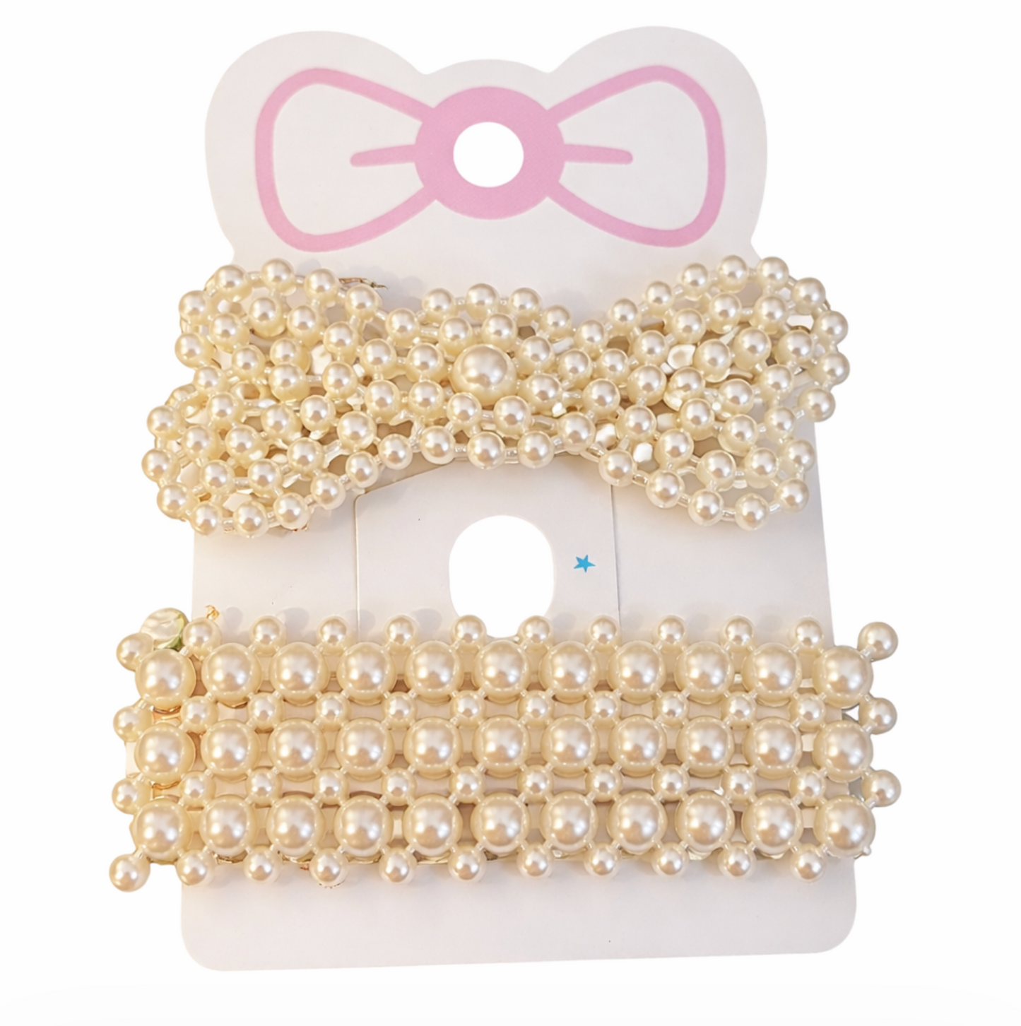 Pearl Bow Hair Clip Set 2pcs