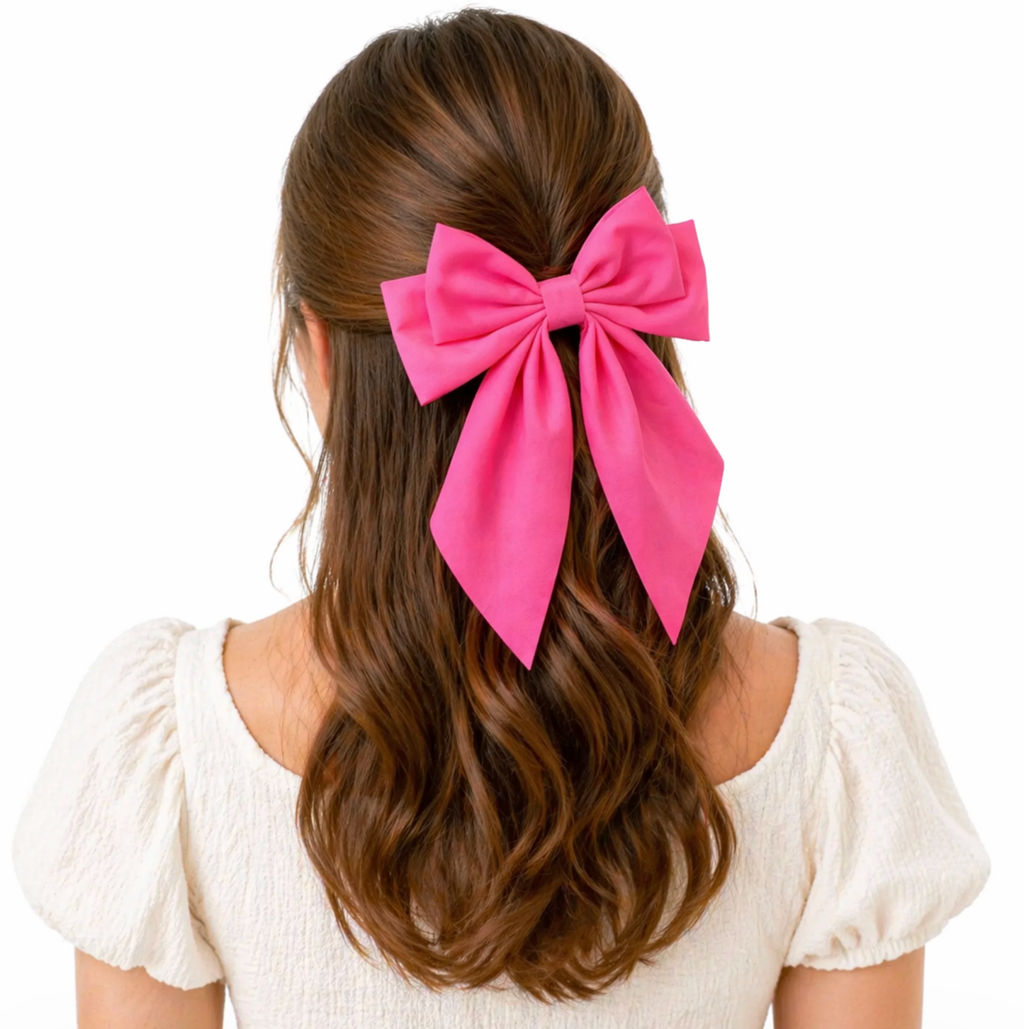 Pink Statement Ribbon Bow Clip