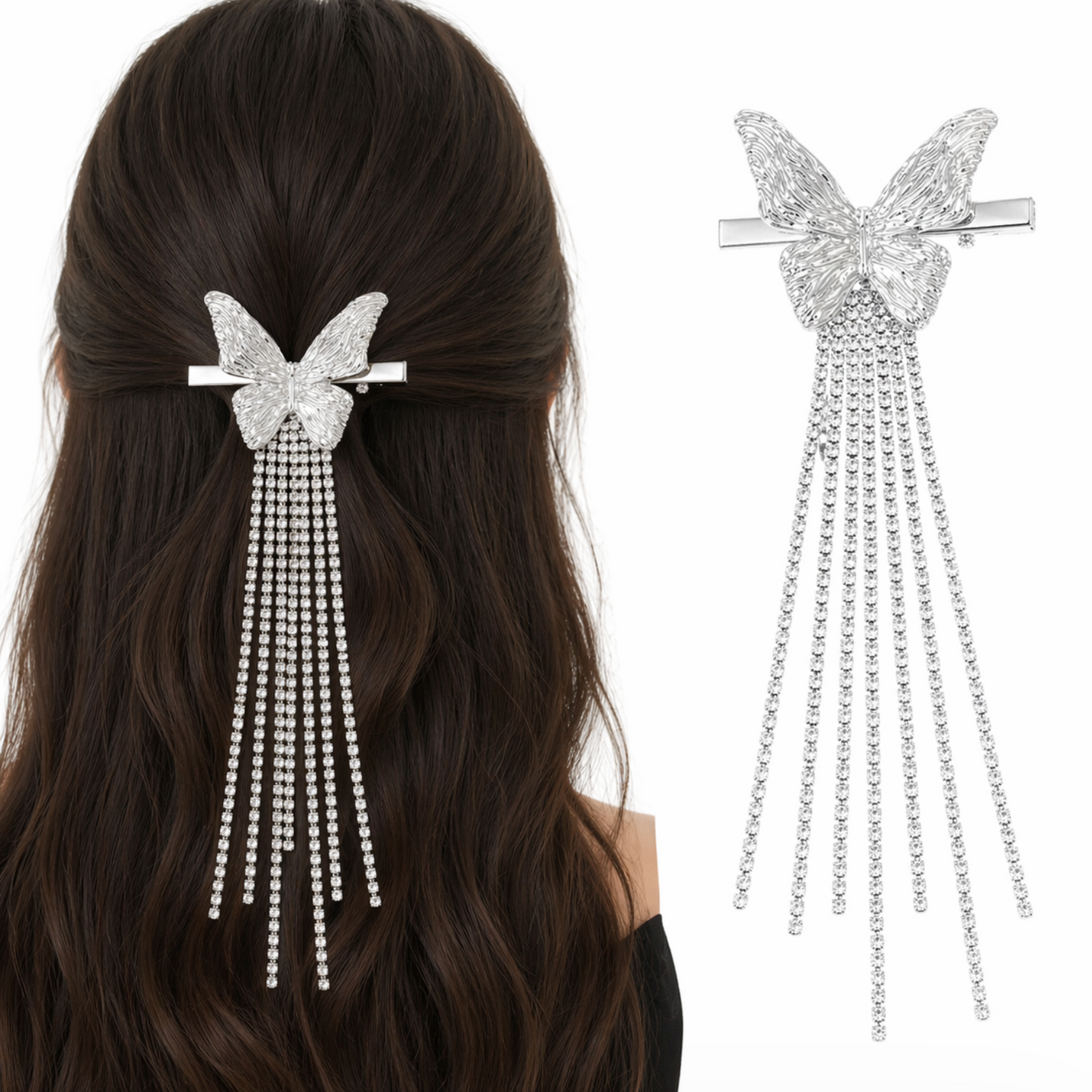Butterfly Rhinestone Hair Clip
