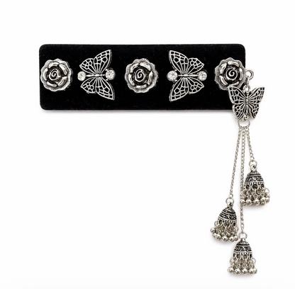 Butterfly & Rose Chain Hair Clip