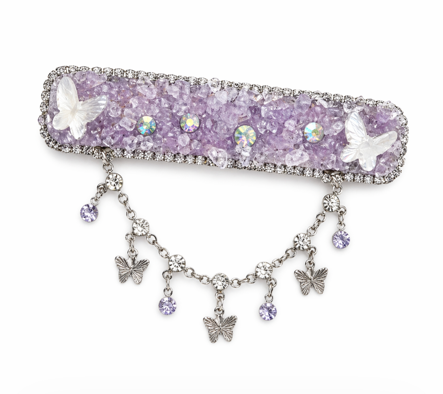 Crystal Star Hair Clip with Chain