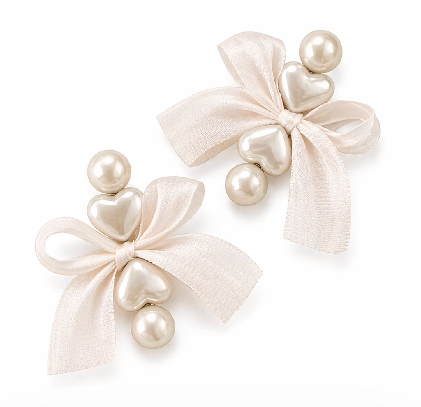 Pearl Bow Hair Clip Set 2pcs