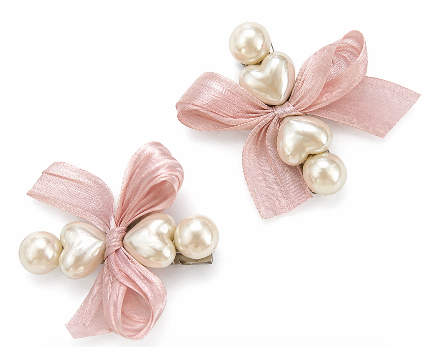 Pearl Bow Hair Clip Set 2pcs