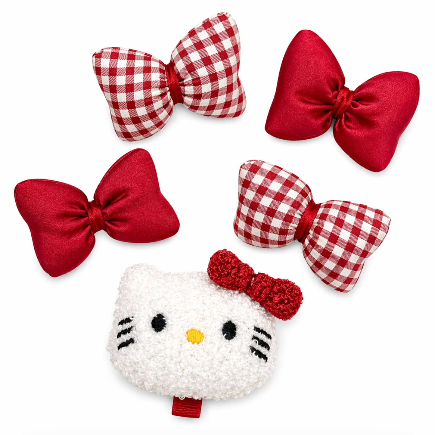 Red Cute Bow Hair Set 5pcs