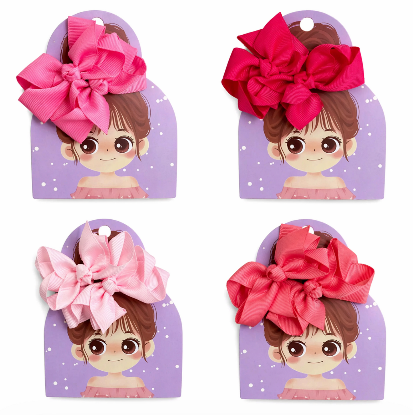 Blush Bow Clip Set