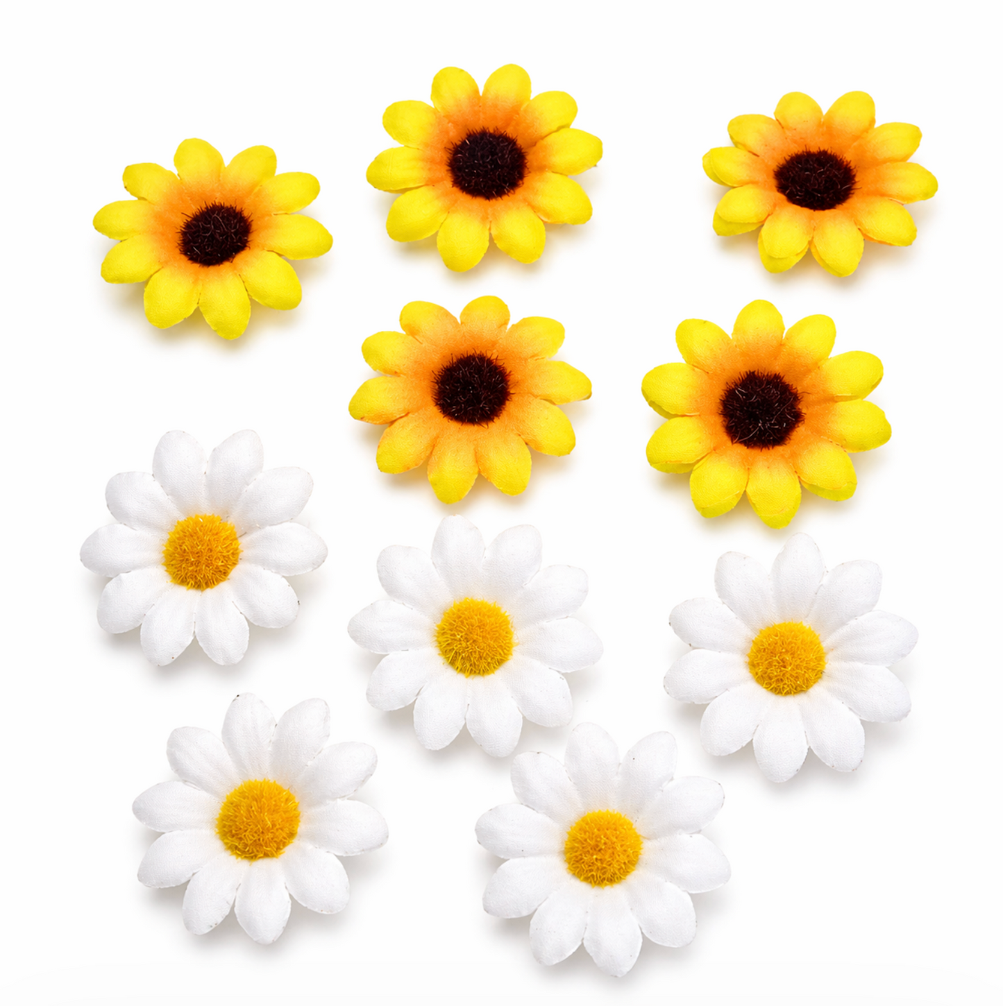 Daisy & Sunflower Hair Clip Set 10pcs