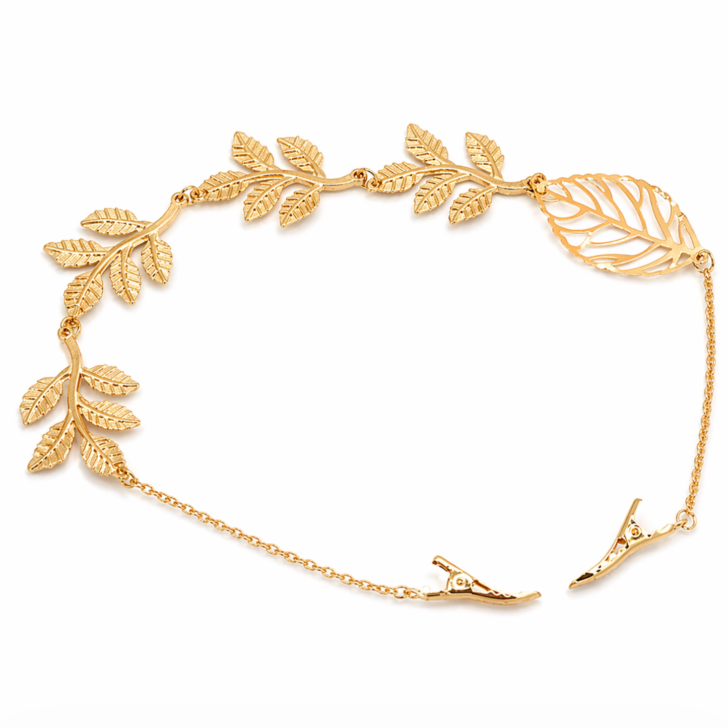 Elegant Leaf Hair Clip Chain