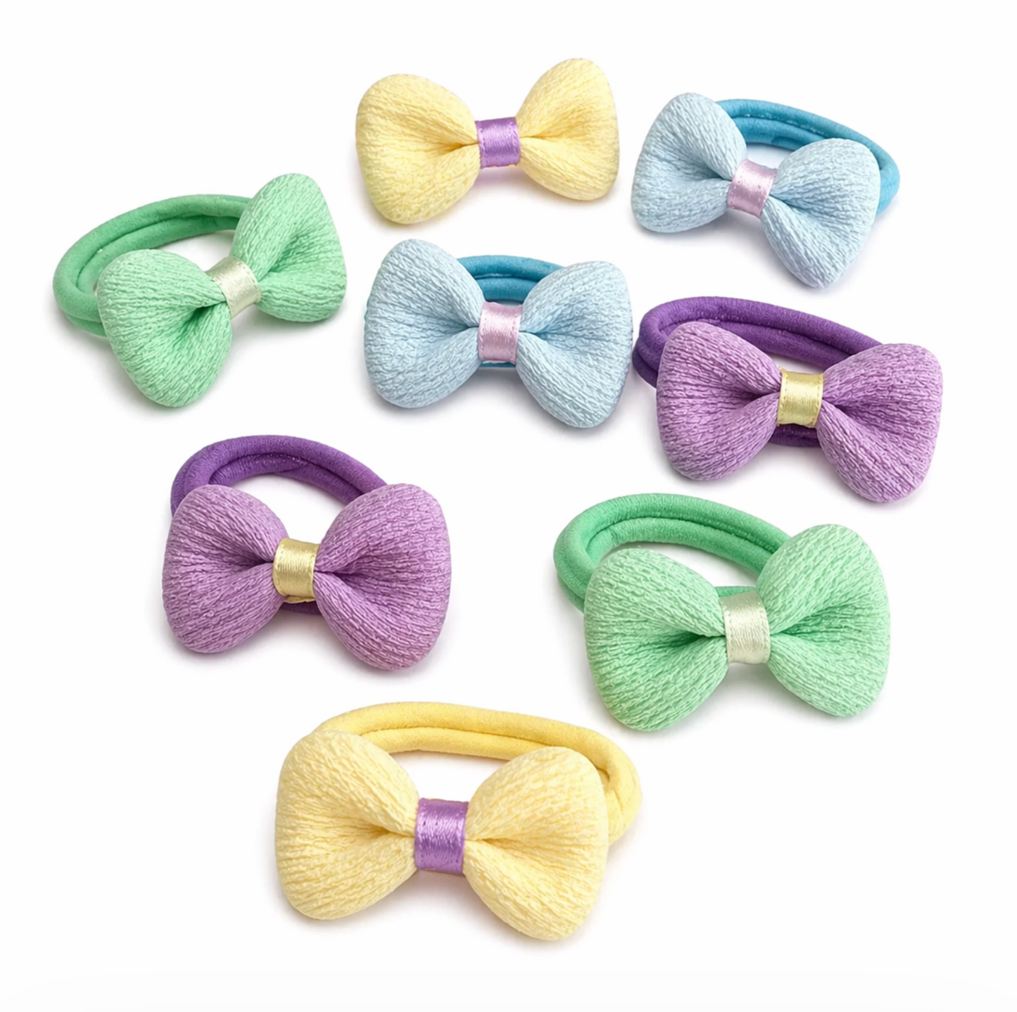 Pastel Mini Bow Hair Tie Set 8pcs