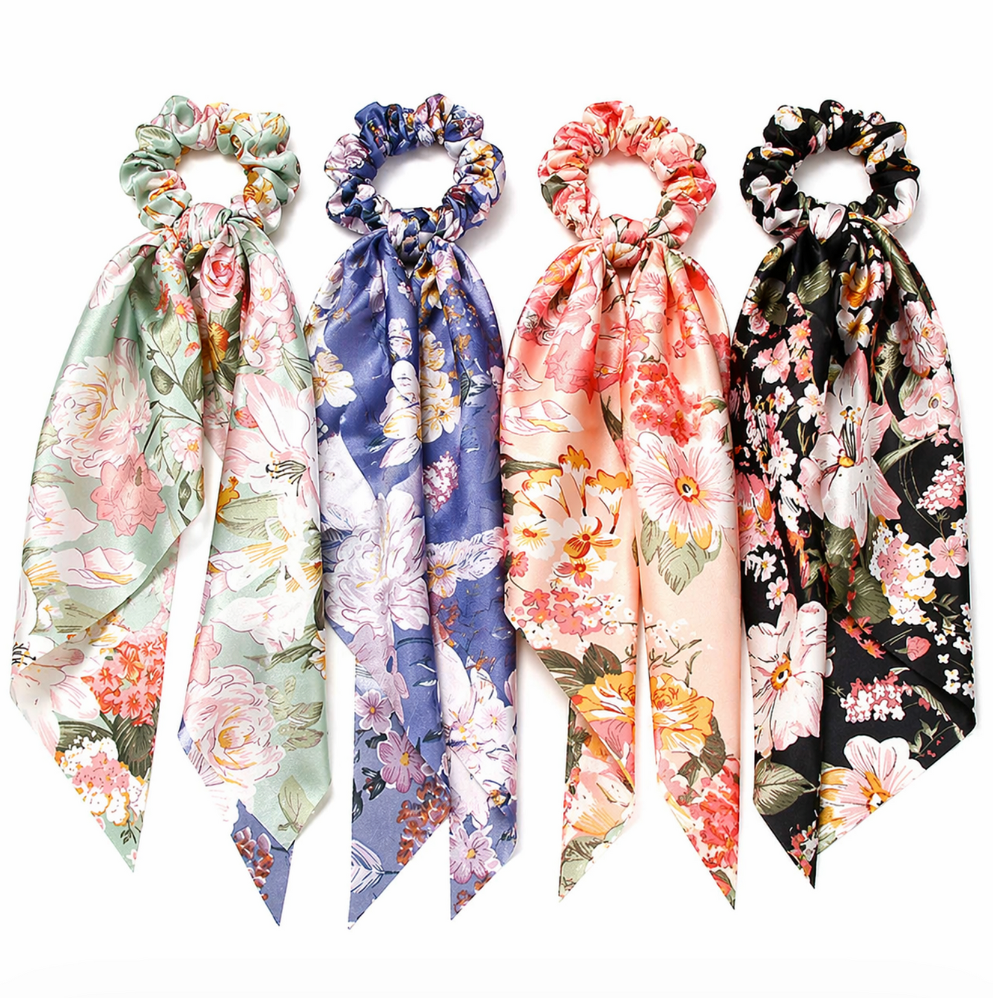 Floral Ribbon Scrunchie