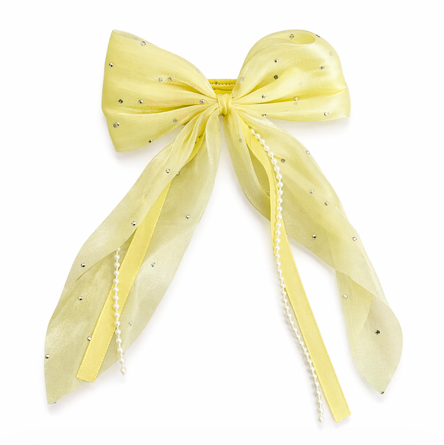 Yellow Sheer Bow Hair Clip