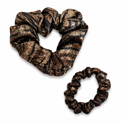 Luxe Animal Print Satin Scrunchie Set 8pcs