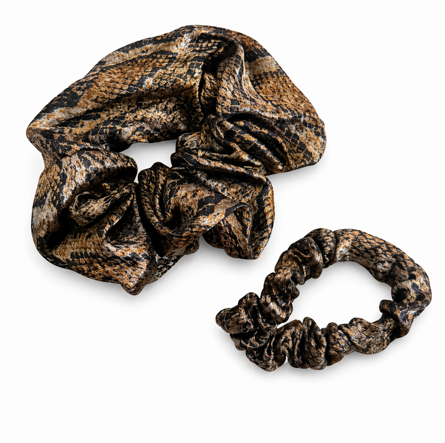 Luxe Animal Print Satin Scrunchie Set 8pcs