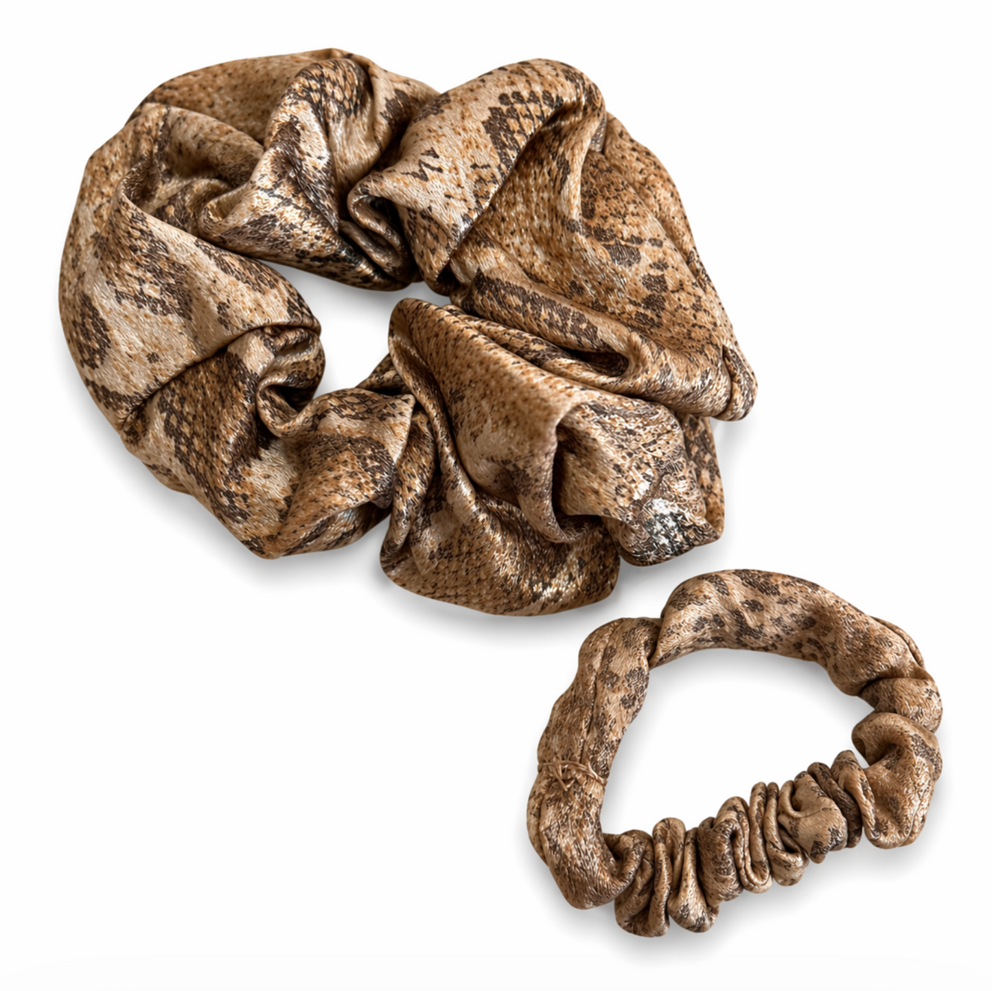Luxe Animal Print Satin Scrunchie Set 8pcs