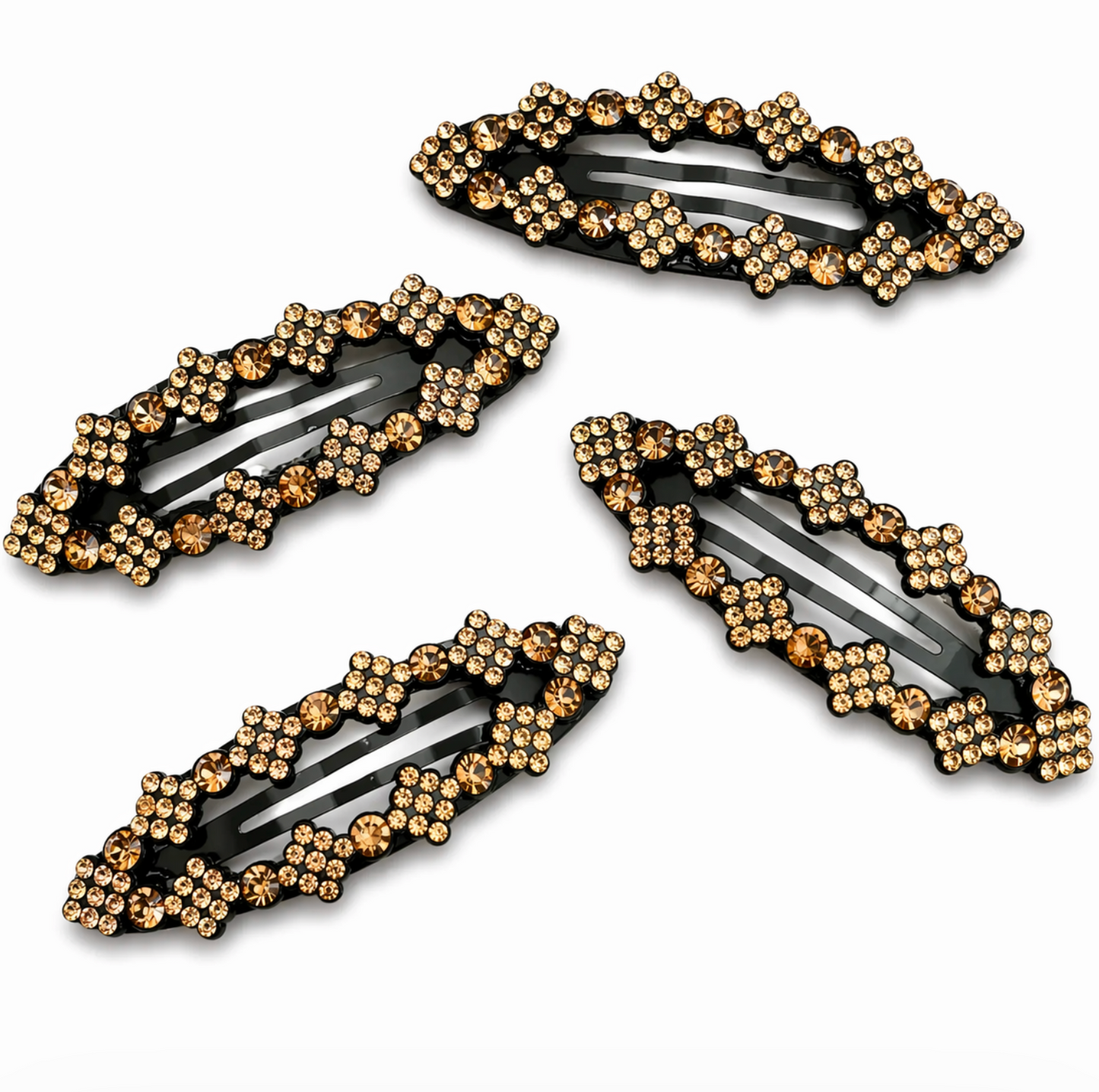 Gold Floral Hair Clip Set 4pcs