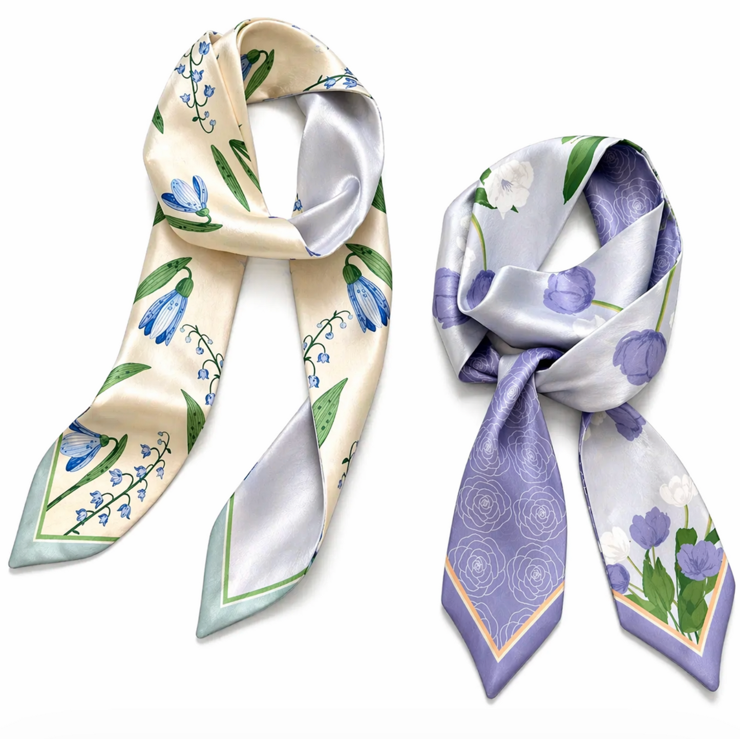 Floral Twilly Scarf Bundle 2pcs