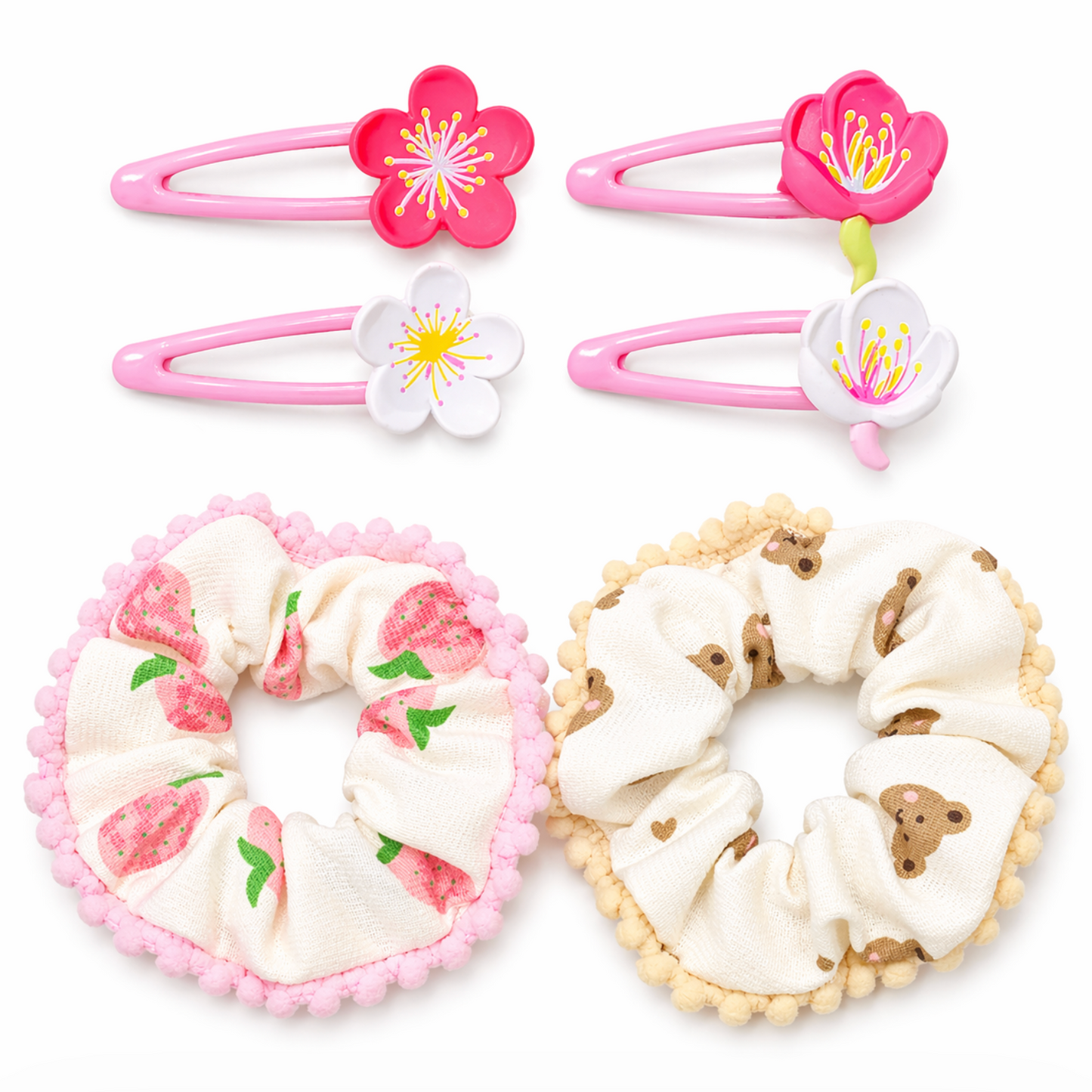 Flower Clip & Scrunchie Set 6pcs