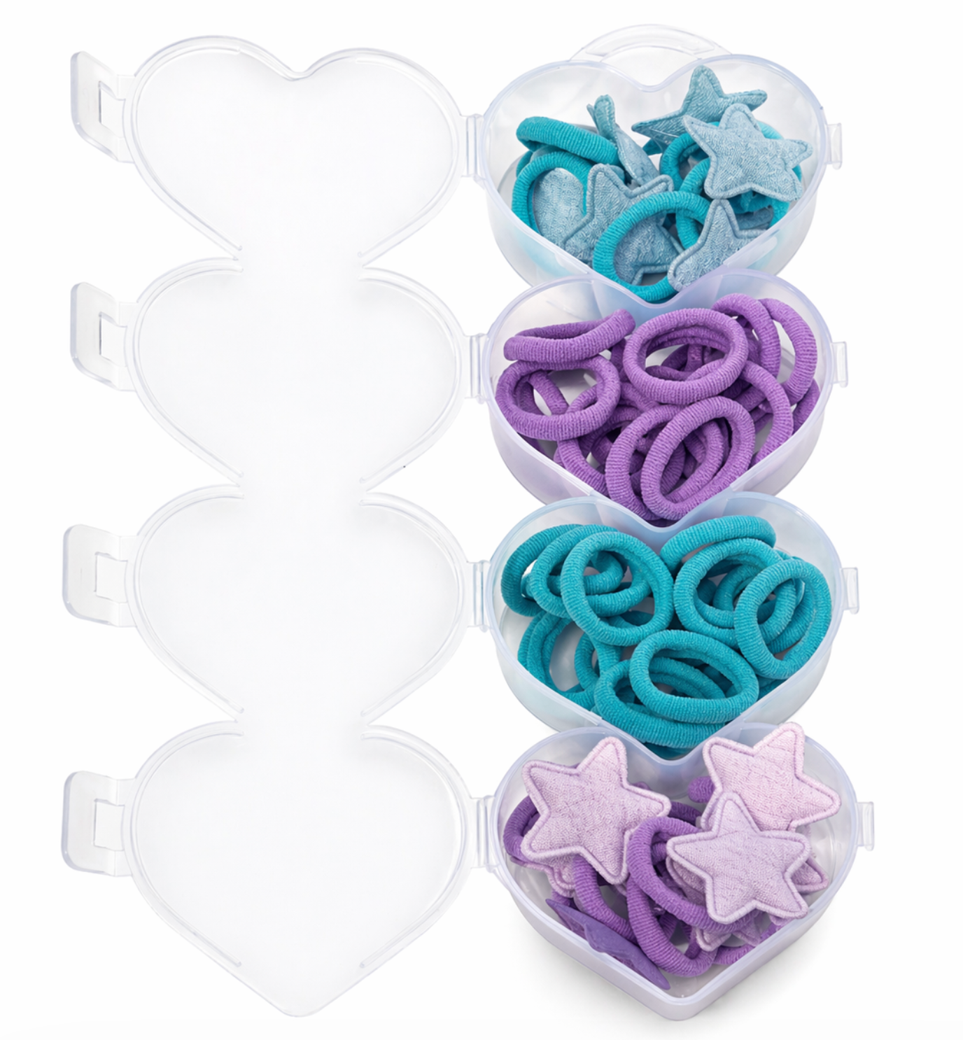 Sweet Heart Hair Tie Set 56pcs