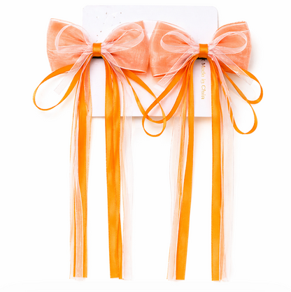 Dreamy Ribbon Bow Hair Clip Set 2pcs