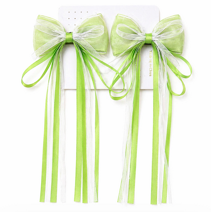 Dreamy Ribbon Bow Hair Clip Set 2pcs