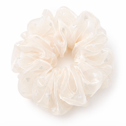 Sheer Heart Organza Scrunchie
