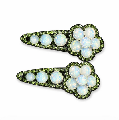 Crystal Bloom Rhinestone Hair Clip Set