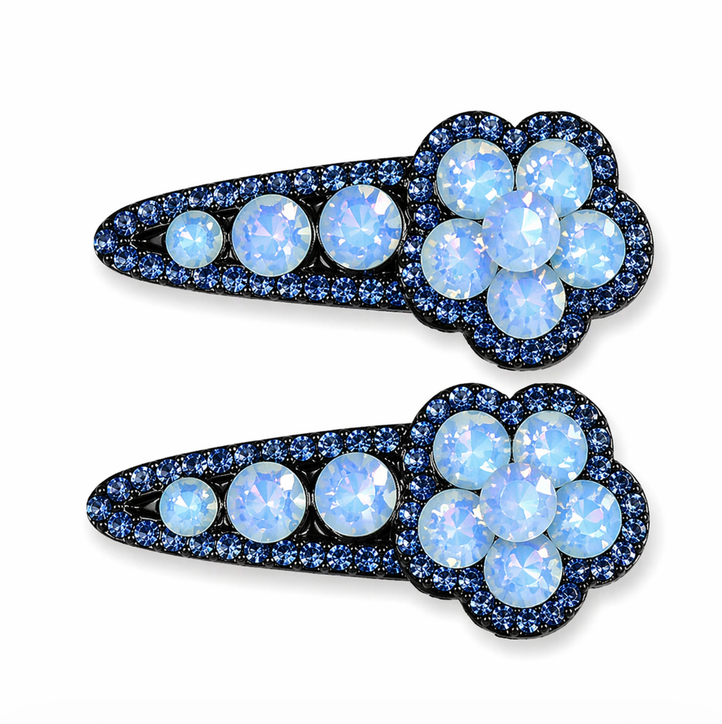 Crystal Bloom Rhinestone Hair Clip Set