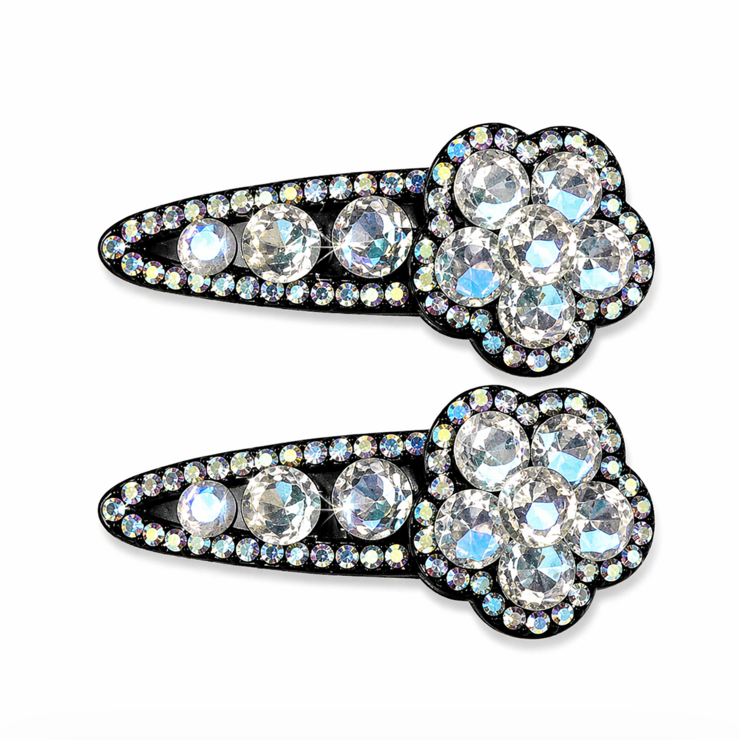 Crystal Bloom Rhinestone Hair Clip Set