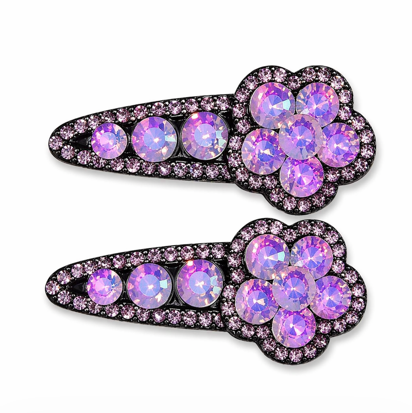 Crystal Bloom Rhinestone Hair Clip Set
