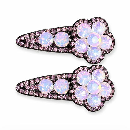 Crystal Bloom Rhinestone Hair Clip Set