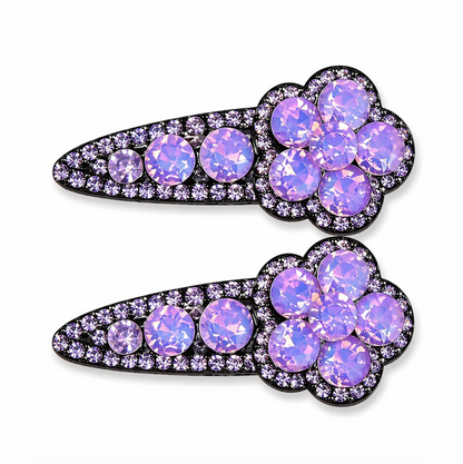 Crystal Bloom Rhinestone Hair Clip Set