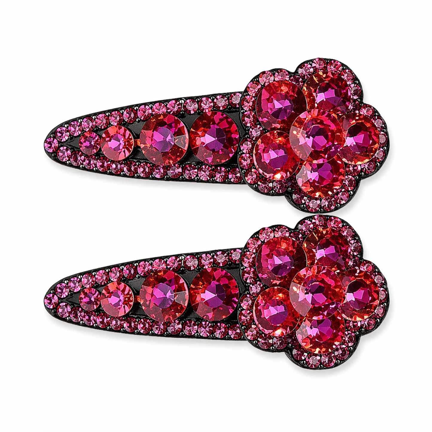 Crystal Bloom Rhinestone Hair Clip Set