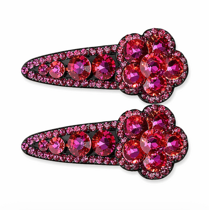 Crystal Bloom Rhinestone Hair Clip Set